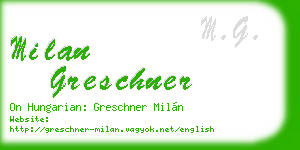 milan greschner business card